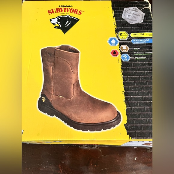 Herman Survivors Men's Bison Waterproof Pull On Steel Toe Work Boots - Picture 2 of 2